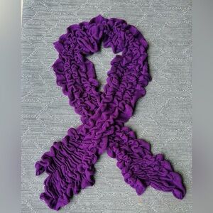 Women’s purple ruffled scarf wrap. 71 inches long [has elastic].